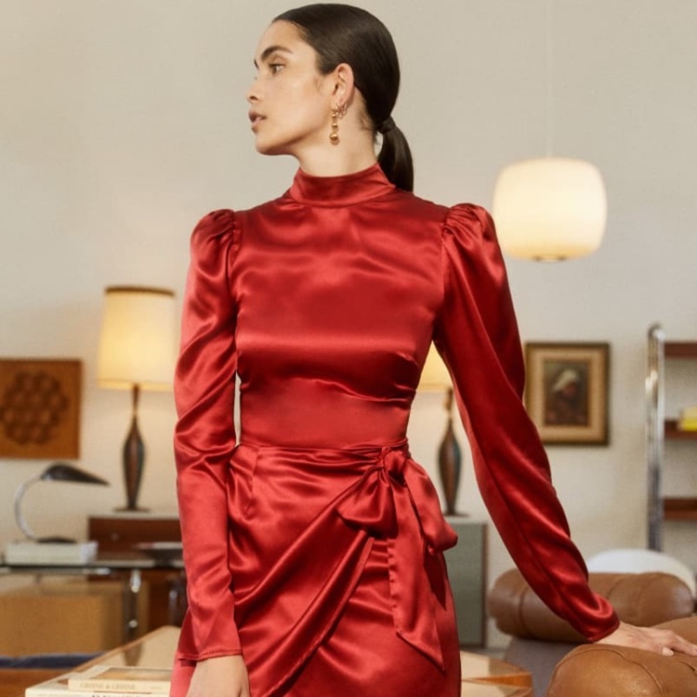 Reformation Josefine red mini dress